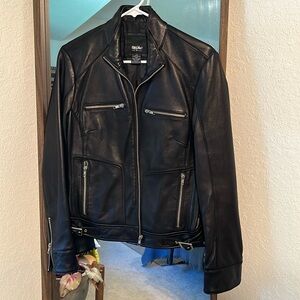 Genuine leather biker jacket from Mossimo. Size S.